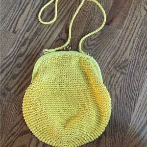Sunny Yellow Crochet Crossbody Bag